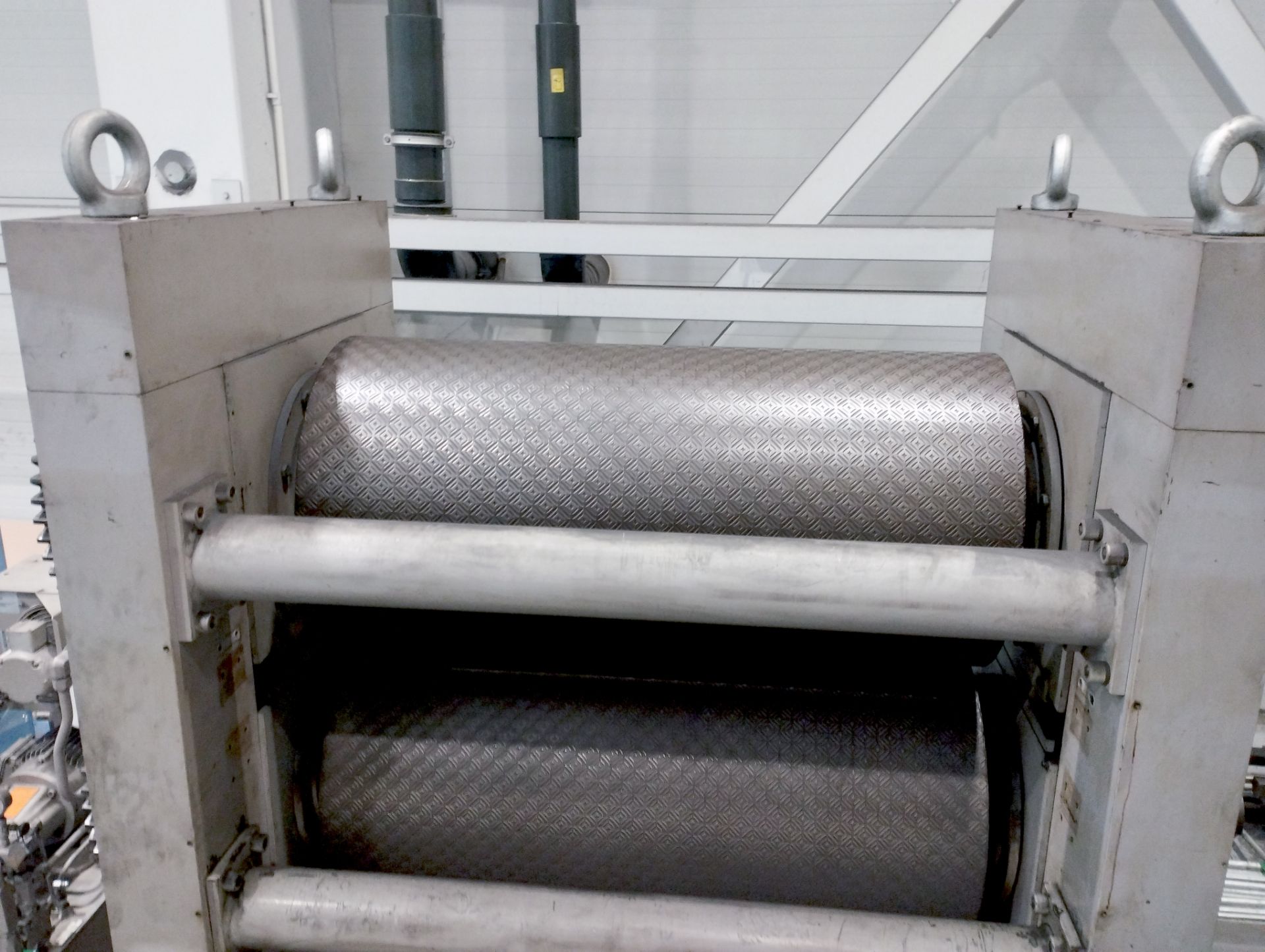 58 Inch Standex Metal Sheet Fed or Continuous Embosser. Converting Plant